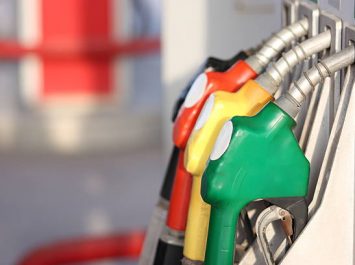 Colorful petrol pumps.