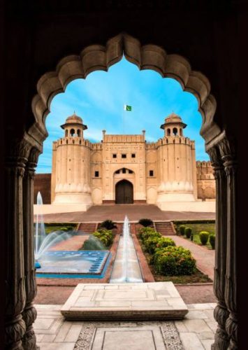 The Lahore Fort, is a citadel in the city of Lahore, Pakistan. The fortress is located at the northern end of Lahore's Walled City, and spreads over an area greater than 20 hectares.